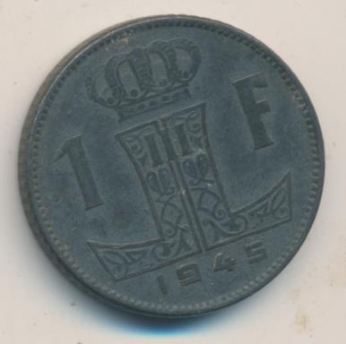 Бельгия 1 франк, 1945 (1 франк. Бельгия 1945)