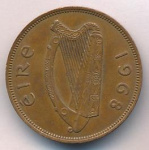 Ирландия 1 пенни, 1968 (1 пенни Ирландия. 1968)