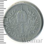 Австрия 1 крона, 1898 (1 крона. Австрия 1898г. Ag.)
