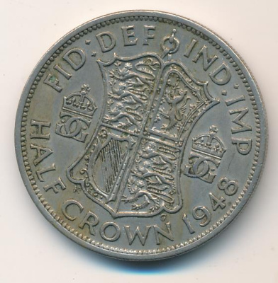 Великобритания ½ кроны, 1948 (1/2 кроны. Великобритания 1948)