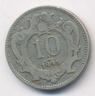 Австрия 10 геллеров, 1895 (10 геллеров. Австрия 1895)