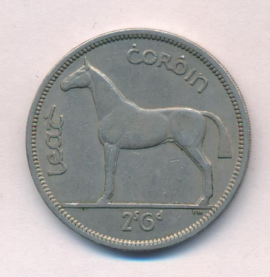 Ирландия 2 шиллинга (флорин), 1966 (2 шиллинга 6 пенсов. Ирландия 1966)