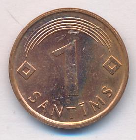 Латвия 1 сантим, 1997 (1 сантим. Латвия 1997)