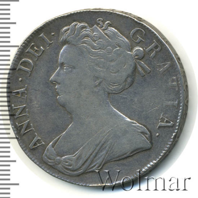 Англия 1 крона, 1707 (1 крона. Великобритания 1707г. Ag.)