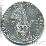 Латвия 1 лат, 2004 (1 зильбердукат. Нидерланды. Девентер 1662г. Ag .)