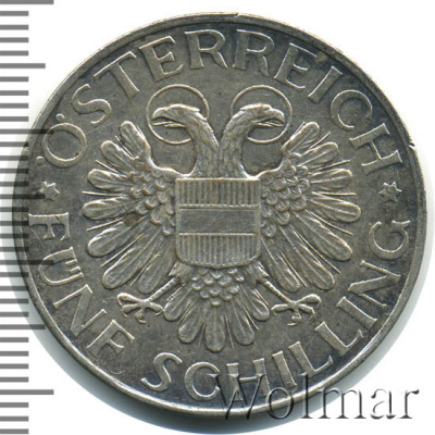 Австрия 5 шиллингов, 1935 (5 шиллингов. Австрия 1935г. Ag.)
