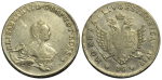 96 копеек 1757 г. Ливонезы (Елизавета I). Тиражная монета (96 копеек 1757 года. "Ливонез". R. XF-AU, Штемпельный блеск)