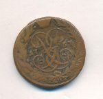 2 копейки 1757 г. Елизавета I. Номинал под св. Георгием. Красный монетный двор (2 копейки. 1757)
