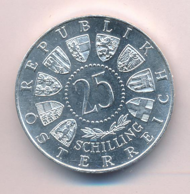 Австрия 25 шиллингов, 1956 (25 шиллингов. Австрия. Моцарт 1956)