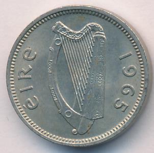 Ирландия 3 пенса, 1965 (3 пенса. Ирландия. 1965)