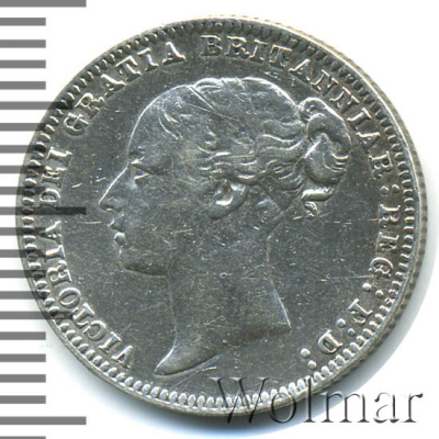 Великобритания 6 пенсов, 1878 (6 пенсов. Великобритания 1878г. Ag.)