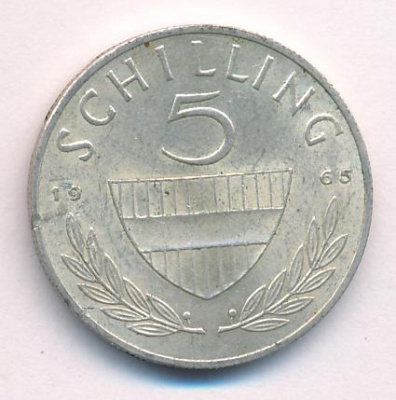 Австрия 5 шиллингов, 1965 (5 шиллингов. Австрия 1965)