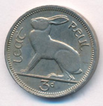 Ирландия 3 пенса, 1967 (3 пенса. Ирландия. 1967)