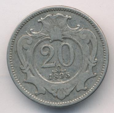 Австрия 20 геллеров, 1895 (20 геллеров. Австрия 1895)