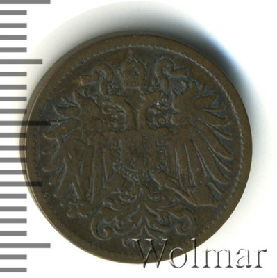 Австрия 2 геллера, 1896 (2 геллера. Австрия 1896г. Cu.)