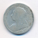 Великобритания 6 пенсов, 1896 (6 пенсов. Великобритания. 1896)
