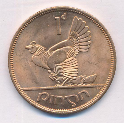 Ирландия 1 пенни, 1967 (1 пенни. Ирландия. 1967)