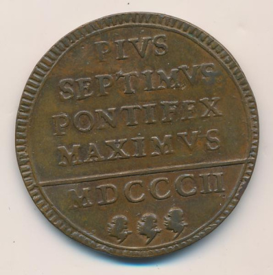 Папская область 1 байокко, 1802 (1 байокко Ватикан D-34мм 1802)