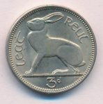 Ирландия 3 пенса, 1967 (3 пенса. Ирландия. 1967)