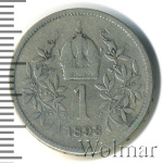 Австрия 1 крона, 1893 (1 крона. Австрия 1893г. Ag.)