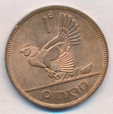 Ирландия 1 пенни, 1967 (1 пенни. Ирландия 1967)