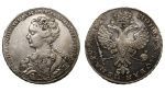 1 рубль 1726 г. Екатерина I. Красный тип, портрет влево. Хвост орла узкий. Тиражная монета (Россия. 1 рубль 1726 года.)