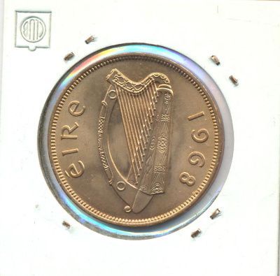 Ирландия 1 пенни, 1968 (1 пенни Ирландия. 1968)