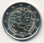 Бельгия 2 евро, 2011 (2 евро. Бельгия. 100 лет Международному женскому дню. 2011)