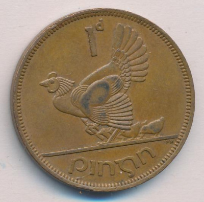 Ирландия 1 пенни, 1963 (1 пенни. Ирландия 1963)