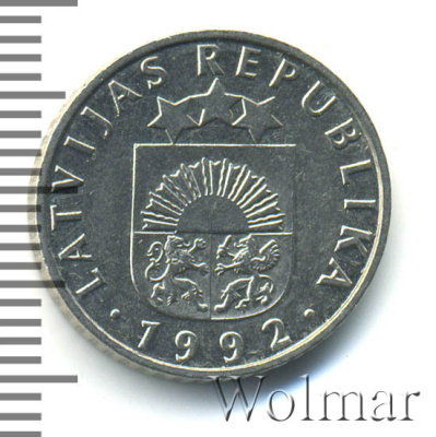 Латвия 50 сантимов, 1992 (50 сантимов. Латвия 1992г. Cu-Ni.)