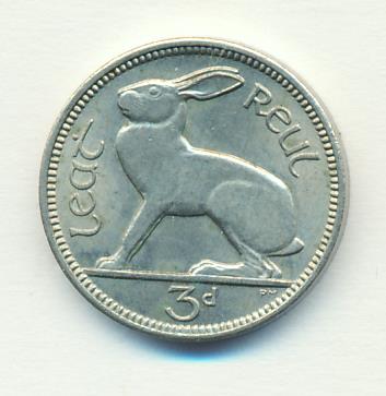 Ирландия 3 пенса, 1964 (3 пенса. Ирландия 1964)