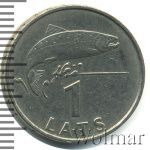 Латвия 1 лат, 1992 (1 лат. Латвия 1992г. Cu-Ni.)