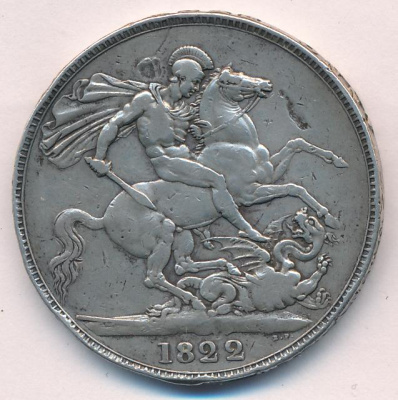 Великобритания 1 крона, 1822 (1 крона Великобритания. 1822)
