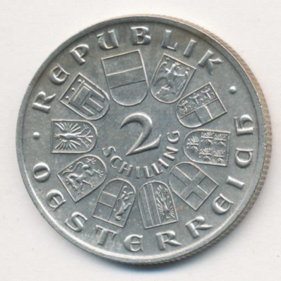Австрия 2 шиллинга, 1928 (2 шиллинга. Австрия. Шуберт. 1928)
