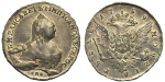 1 рубль 1759 г. СПБ НК. Елизавета I (1 рубль 1759 года. Портрет работы Т. Иванова. «СПБ-ТI-НК». R. XF-AU, Патина)