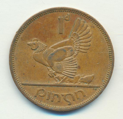 Ирландия 1 пенни, 1966 (1 пенни. Ирландия 1966)