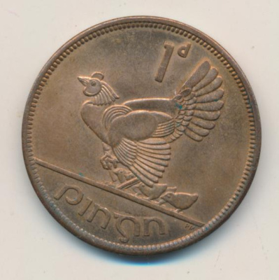 Ирландия 1 пенни, 1966 (1 пенни. Ирландия 1966)