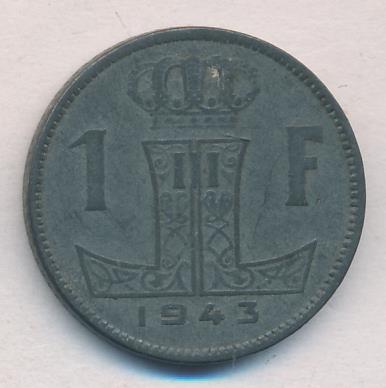 Бельгия 1 франк, 1943 (1 франк. Бельгия 1943)
