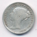 Великобритания 3 пенса, 1877 (3 пенса. Великобритания. 1877)