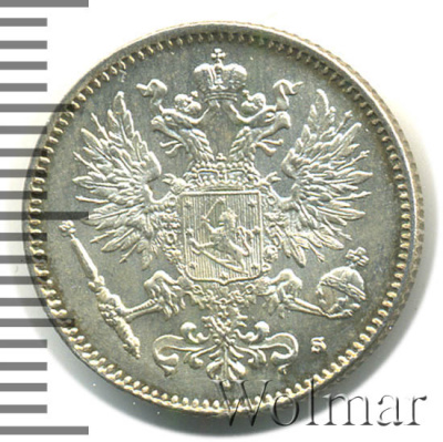 50 пенни 1916 г. S. Для Финляндии (Николай II). (50 пенни. Финляндия 1916г. S. Ag.)