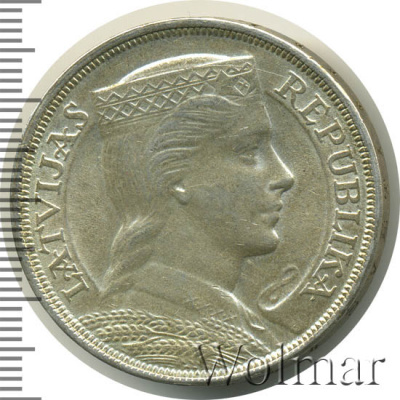 Латвия 5 латов, 1931 (5 лат. Латвия 1931г. Ag.)