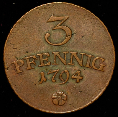Саксен-Веймар-Эйзенах 3 пфеннига, 1794 (3 пфенинга 1794 (Саксен-Вейнар-Эйзенах))