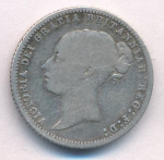 Великобритания 6 пенсов, 1876 (6 пенсов. Великобритания. 1876)
