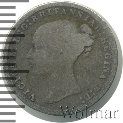 Великобритания 3 пенса, 1877 (3 пенса. Великобритания 1877г. Ag.)