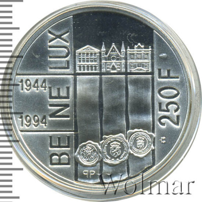 Бельгия 250 франков, 1994 (250 франков. Бельгия 1994г. Ag.)