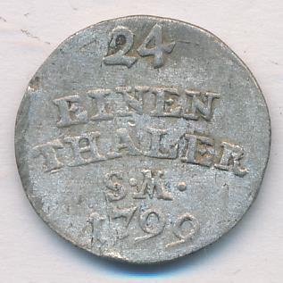 Саксен-Веймар-Эйзенах 1/24 талера, 1799 (1/24 талера. Саксен-Веймар-Айзенах 1799)