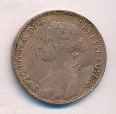 Великобритания ½ пенни, 1875 (1/2 пенни. Великобритания. 1875)