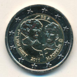 Бельгия 2 евро, 2011 (2 евро. Бельгия. 100 лет международному женскому дню. 2011)