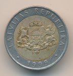 Латвия 2 лата, 1999 (2 лата. Латвия. 1999)