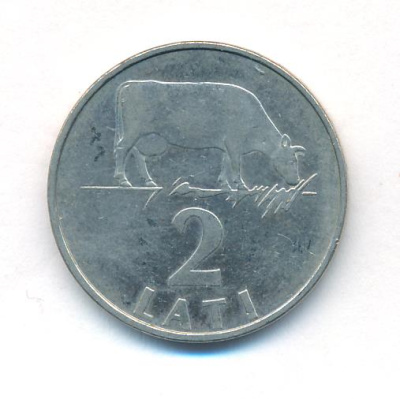 Латвия 2 лата, 1992 (2 лата Латвия. 1992)